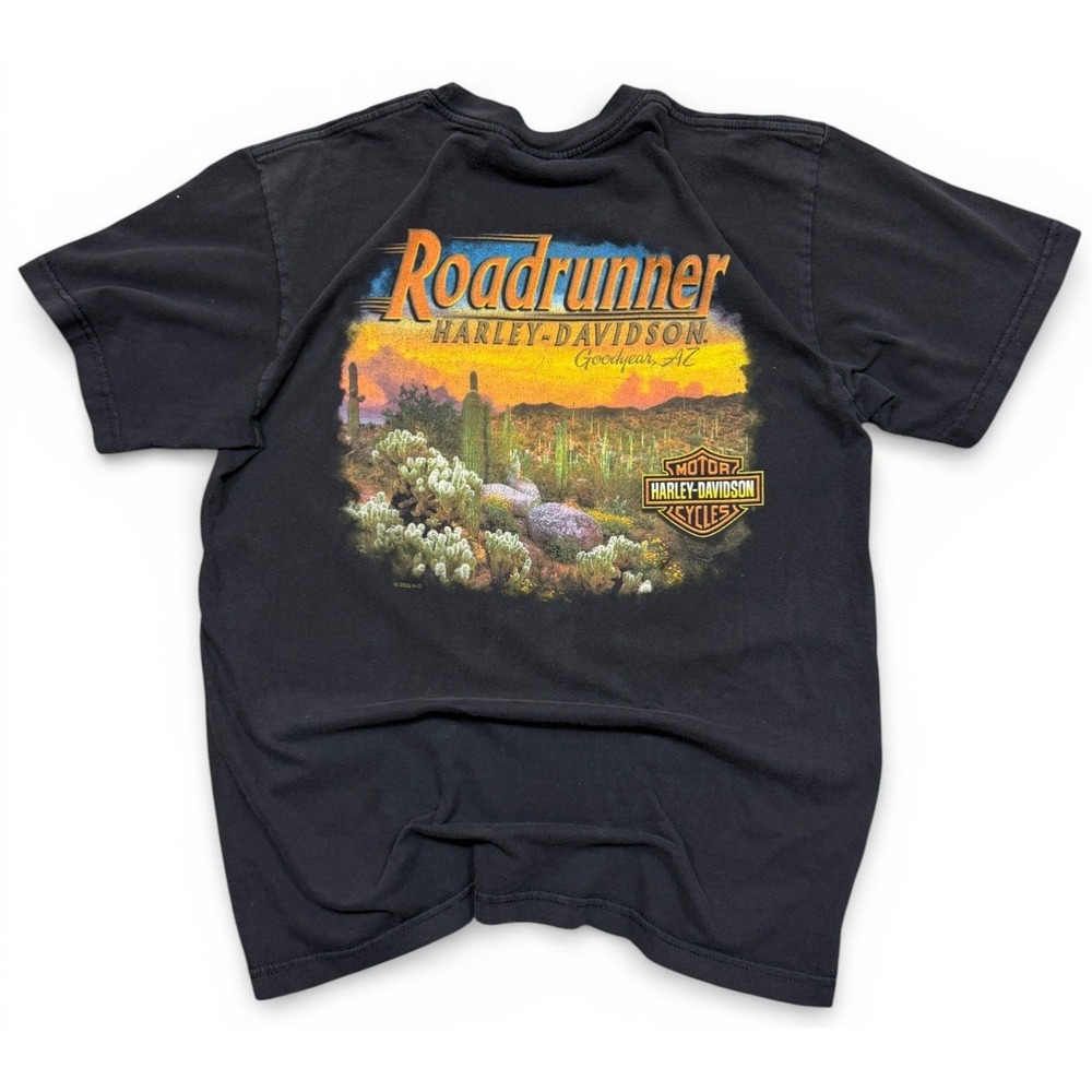 Harley Davidson Roadrunner T Shirt Mens L Large Black Desert Goodyear Arizona